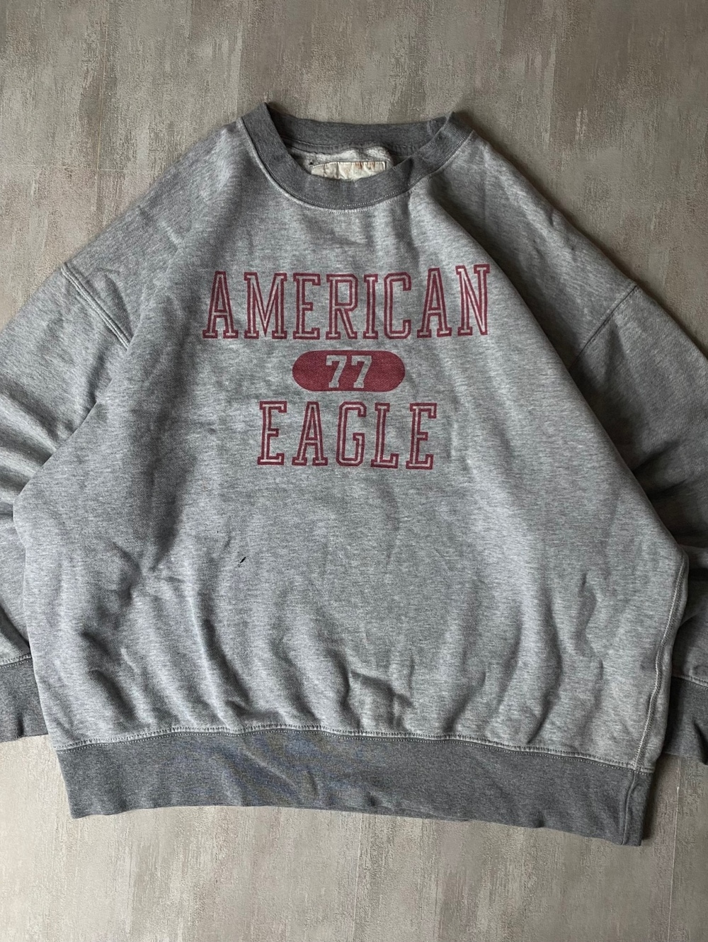 American Eagle Vintage Style Sweatshirt Mens M Gray Graphic Pullover Crewneck